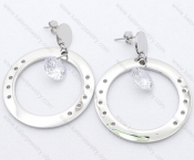 Stainless Steel Cutting Earrings with Zircon