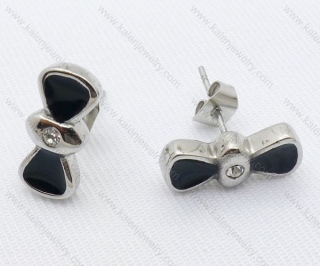 Epoxy Stainless Steel CBow Tie Earrings