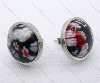 Stainless Steel Glaze Stone Earrings