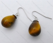 Stainless Steel Tiger Eye Stone Earrings in Water Drop Shaped