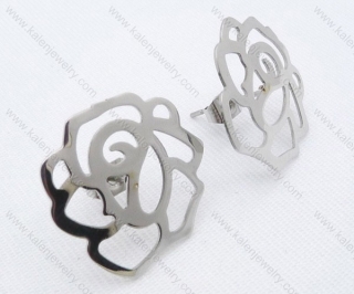 Stainless Steel Cutting Flower Earrings