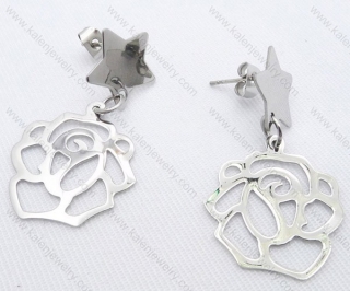 Stainless Steel Cutting Flower Earrings