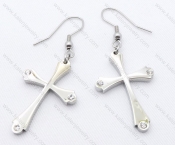 Stainless Steel Cutting Cross Earrings KJE050106