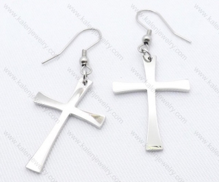 Stainless Steel Cutting Cross Earrings KJE050108