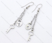 Stainless Steel Lock & Key Earrings