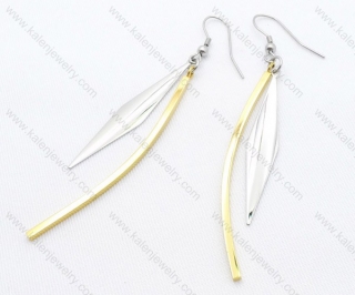 Gold Plating Stainless Steel Willow Leaves Earrings