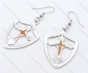 Gold Plating Stainless Steel Shield Earrings