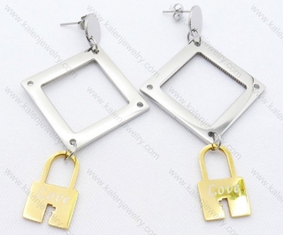 Stainless Steel Lock Earrings