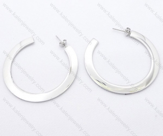 Silver Plating Mill finish Stainless Steel Line Cartoon Earrings - KJE050104