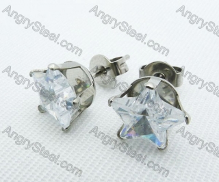 Stainless Steel Zircon Stone Earrings - KJE220011