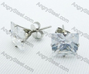 Stainless Steel Zircon Stone Earrings - KJE220013