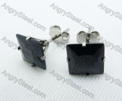 Stainless Steel Black Zircon Stone Earrings - KJE220016