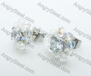 Stainless Steel Zircon Stone Earrings - KJE220018