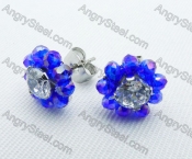 Stainless Steel Zircon Stone Earrings - KJE220022