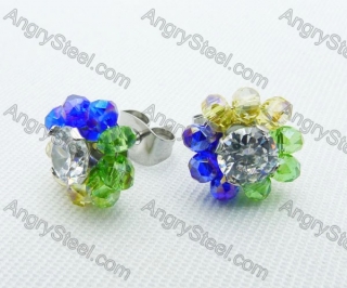 surgical steel earrings with mixed colors Crystal Stones - KJE220026