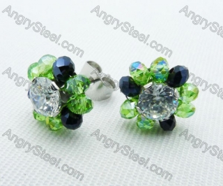 316l stainless steel earrings with Mix colors Zircon Stone - KJE220027