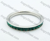 Stainless Steel Zircon Stone Rings - KJR220005