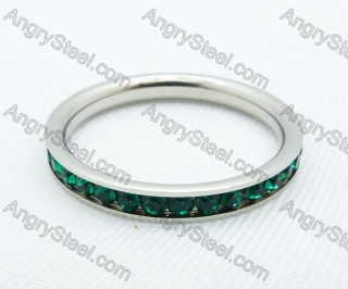 Stainless Steel Zircon Stone Rings - KJR220005