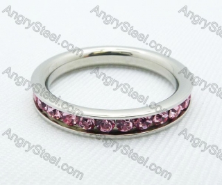 Stainless Steel Zircon Stone Rings - KJR220007