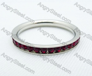 Stainless Steel Zircon Stone Rings - KJR220010