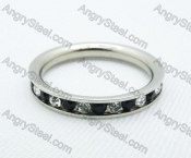 Stainless Steel Zircon Stone Rings - KJR220012