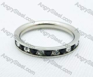 Stainless Steel Zircon Stone Rings - KJR220012