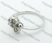 Stainless Steel Zircon Stone Rings - KJR220015