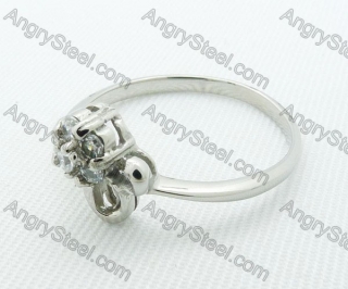 Stainless Steel Zircon Stone Rings - KJR220015