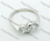 Stainless Steel Zircon Stone Rings - KJR220016