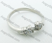 Stainless Steel Zircon Stone Rings - KJR220017