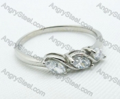 Stainless Steel Zircon Stone Rings - KJR220018