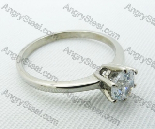 Stainless Steel Zircon Stone Rings - KJR220019