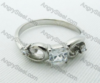 Stainless Steel Zircon Stone Rings - KJR220020