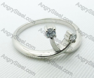 Stainless Steel Zircon Stone Rings - KJR220021