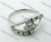 Stainless Steel Zircon Stone Rings - KJR220022