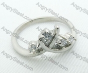 Stainless Steel Zircon Stone Rings - KJR220023