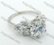 Stainless Steel Zircon Stone Rings - KJR220025