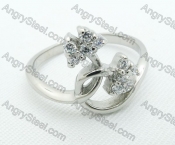 Stainless Steel Zircon Stone Rings - KJR220026