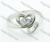 Stainless Steel Zircon Stone Rings - KJR220027