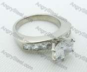 Stainless Steel Zircon Stone Rings - KJR220031