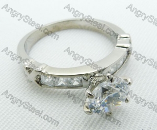 Stainless Steel Zircon Stone Rings - KJR220032