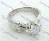 Stainless Steel Zircon Stone Rings - KJR220033