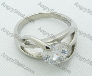 Stainless Steel Zircon Stone Rings - KJR220034