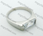 Stainless Steel Zircon Stone Rings - KJR220035