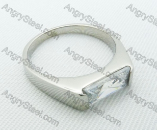 Stainless Steel Zircon Stone Rings - KJR220035