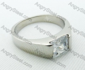 Stainless Steel Zircon Stone Rings - KJR220036