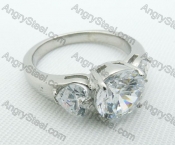 Stainless Steel Zircon Stone Rings - KJR220039