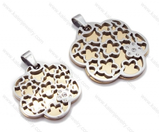 Wholesale Stainless Steel Cutting Wintersweet / Club Couple Pendants - KJP050944