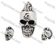 Stainless Steel Casting Solid Three-dimensional/ tridimensional Skull Pendants - KJP010039