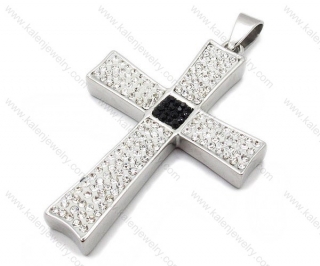 6.2CM long Stainless Steel Stone Cross Pendants - KJP050954